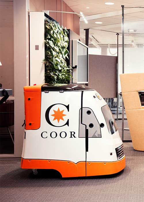Städmaskin med logo | Coor